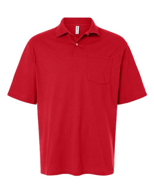 JERZEES Men's Dri-Power® Polo with Pocket - True Red Front