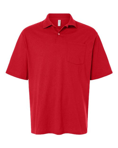 JERZEES Men's Dri-Power® Polo with Pocket - True Red Front