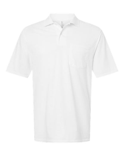 JERZEES Men's Dri-Power® Polo with Pocket - White Front