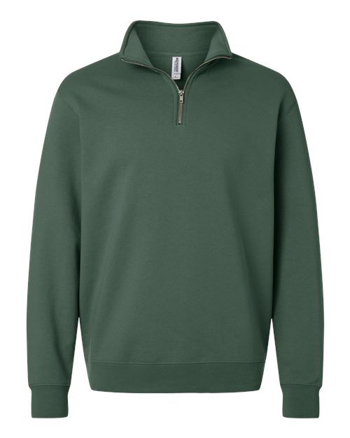 Independent Trading Co. Unisex Midweight Quarter-Zip Pullover - Alpine Green Front