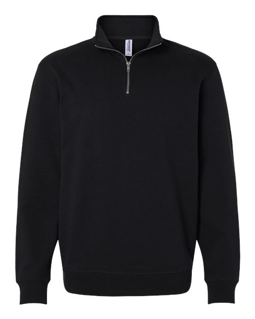Independent Trading Co. Unisex Midweight Quarter-Zip Pullover - Black Front