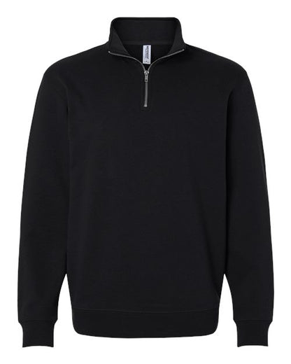 Independent Trading Co. Unisex Midweight Quarter-Zip Pullover - Black Front