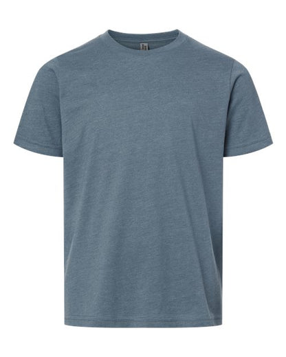 Next Level Youth CVC Tee - Heather Slate Blue Front