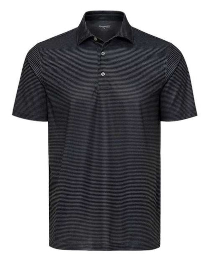 Paragon Men's Aiken Striped Polo - Charcoal Heather/ Black Front