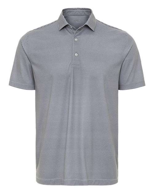 Paragon Men's Aiken Striped Polo - Steel Heather/ Charcoal Front