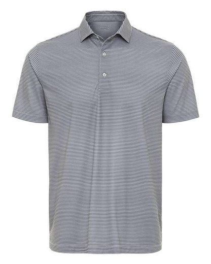 Paragon Men's Aiken Striped Polo - Steel Heather/ Charcoal Front
