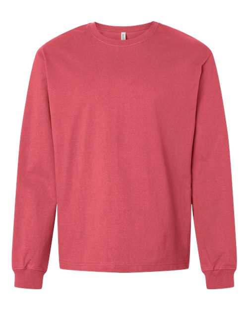 BELLA + CANVAS Unisex 7.5 oz Heavyweight Long Sleeve Tee - Vintage Red Front