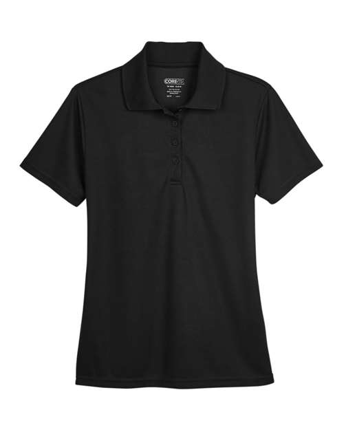 CORE365 Women's Origin Performance Piqué Polo - Black Front