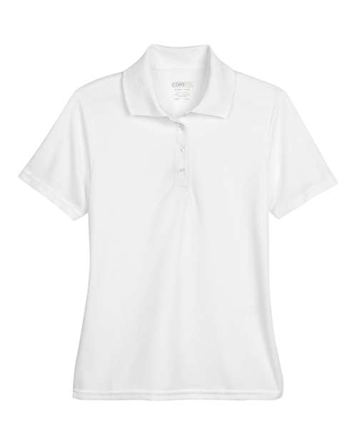 CORE365 Women's Origin Performance Piqué Polo - White Front