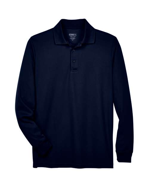 CORE365 Men's Pinnacle Performance Long Sleeve Piqué Polo - Classic Navy Front