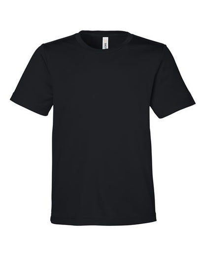 CORE365 Youth Capital Performance T-Shirt - Black Front
