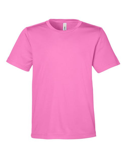 CORE365 Youth Capital Performance T-Shirt - Charity Pink Front