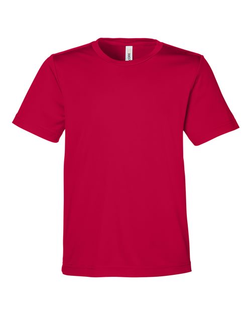CORE365 Youth Capital Performance T-Shirt - Classic Red Front