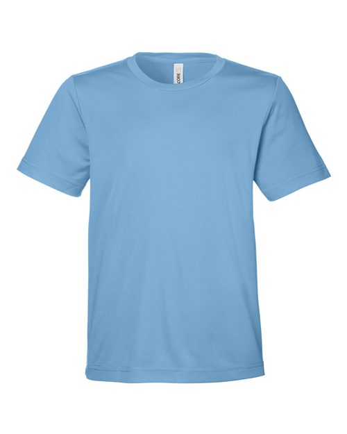 CORE365 Youth Capital Performance T-Shirt - Columbia Blue Front