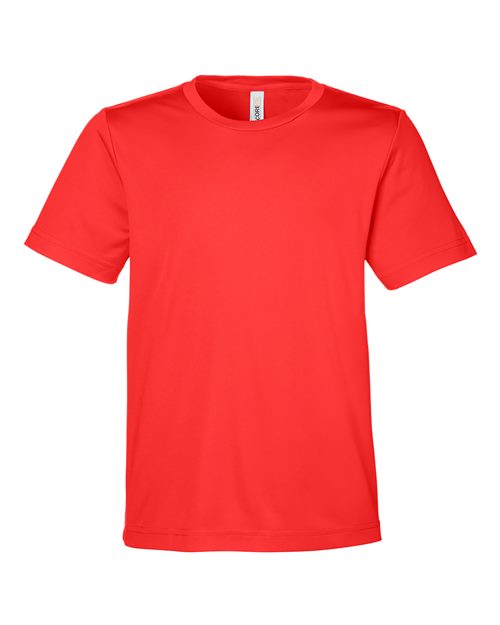 CORE365 Youth Capital Performance T-Shirt - Marina Red Front