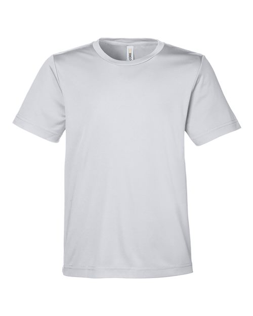 CORE365 Youth Capital Performance T-Shirt - Platinum Front