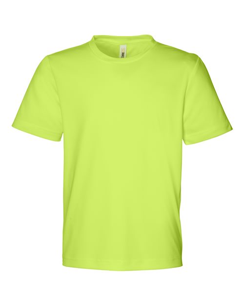CORE365 Youth Capital Performance T-Shirt - Safety Yellow Front
