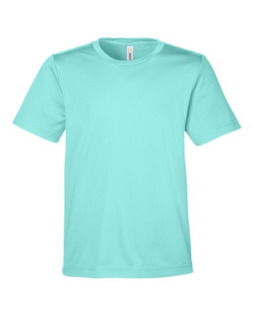 CORE365 Youth Capital Performance T-Shirt - Sea Glass Front