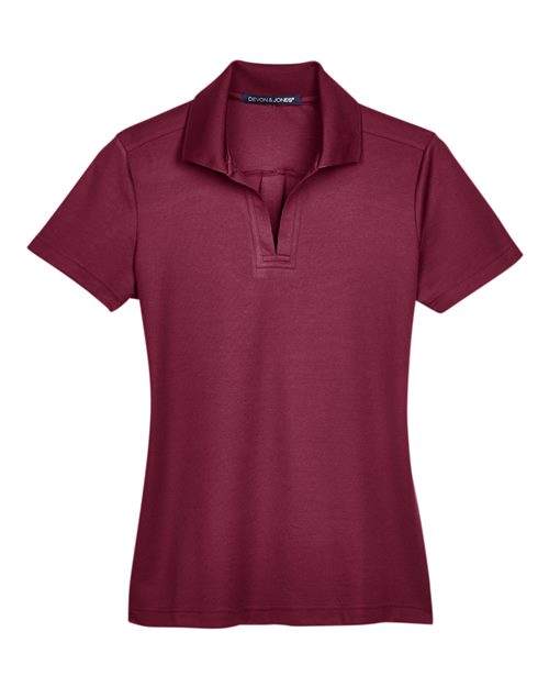 Devon & Jones Women's CrownLux Performance® Plaited Polo - Burgundy Front