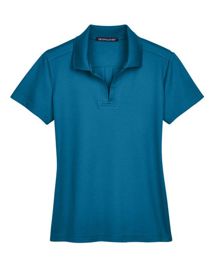 Devon & Jones Women's CrownLux Performance® Plaited Polo - Dark Teal Front