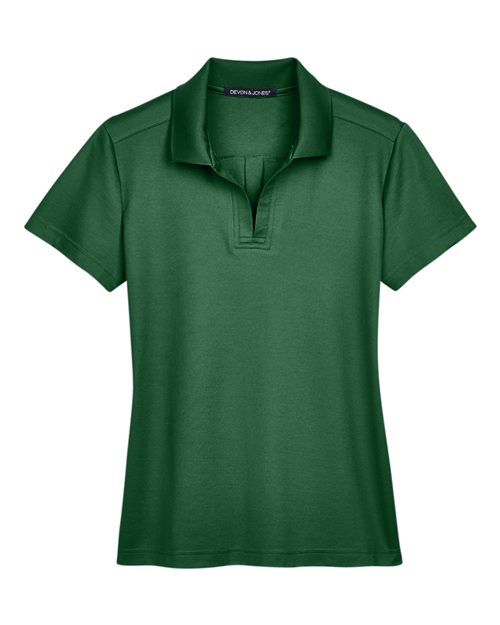 Devon & Jones Women's CrownLux Performance® Plaited Polo - Forest Front
