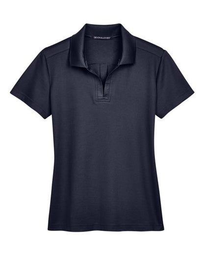 Devon & Jones Women's CrownLux Performance® Plaited Polo - Navy Front