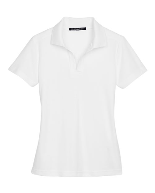Devon & Jones Women's CrownLux Performance® Plaited Polo - White Front