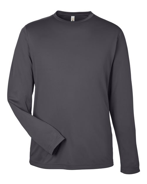 CORE365 Unisex Capital Long Sleeve Performance T-Shirt - Carbon Front