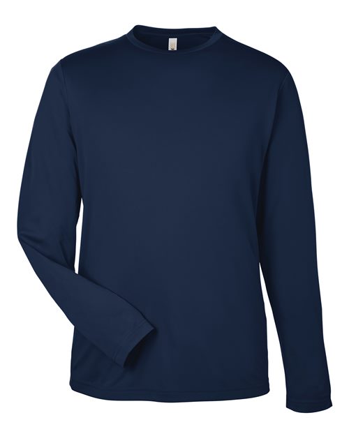 CORE365 Unisex Capital Long Sleeve Performance T-Shirt - Classic Navy Front