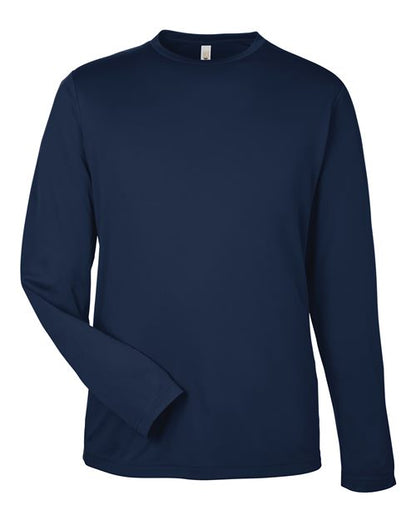 CORE365 Unisex Capital Long Sleeve Performance T-Shirt - Classic Navy Front