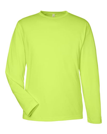 CORE365 Unisex Capital Long Sleeve Performance T-Shirt - Safety Yellow Front