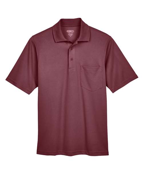 CORE365 Men's Origin Performance Piqué Polo with Pocket - Burgundy Front