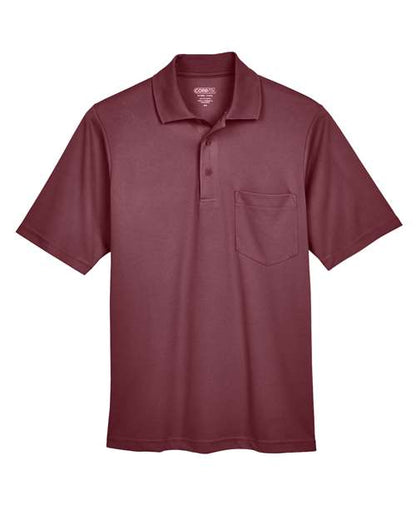 CORE365 Men's Origin Performance Piqué Polo with Pocket - Burgundy Front