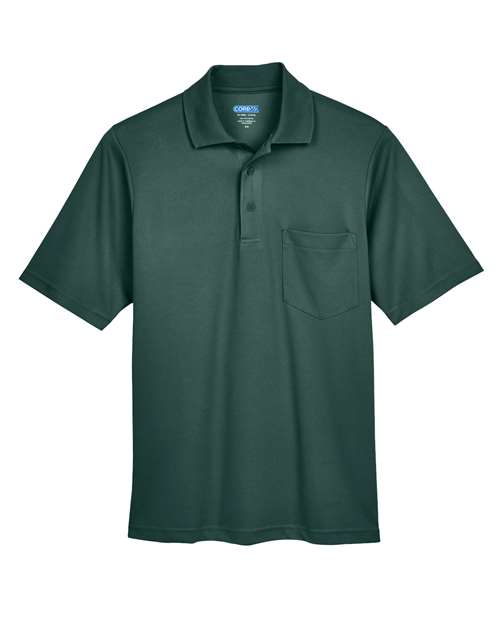 CORE365 Men's Origin Performance Piqué Polo with Pocket - Forest Front
