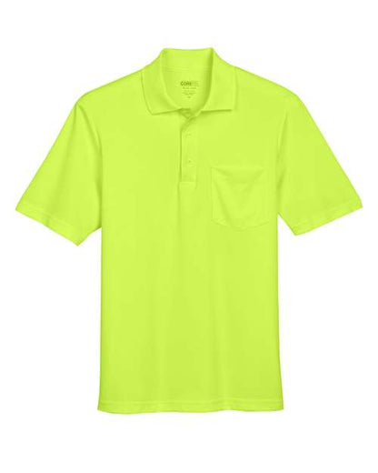 CORE365 Men's Origin Performance Piqué Polo with Pocket - Safety Yellow Front