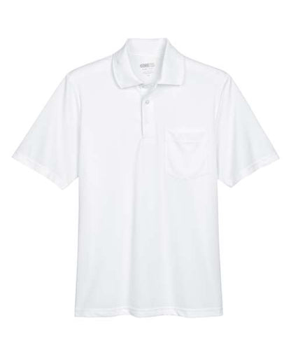 CORE365 Men's Origin Performance Piqué Polo with Pocket - White Front