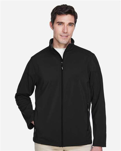 CORE365 Men's Cruise Two-Layer Fleece Bonded Soft Shell Jacket - Model Front