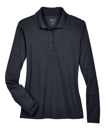 CORE365 Women's Pinnacle Performance Long Sleeve Piqué Polo - Carbon Front