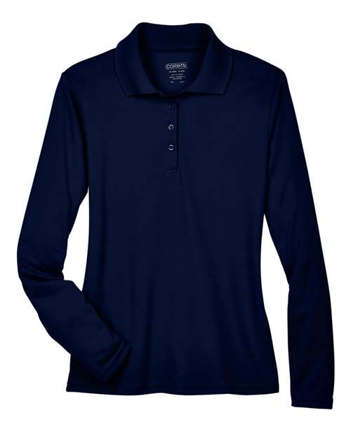 CORE365 Women's Pinnacle Performance Long Sleeve Piqué Polo - Classic Navy Front