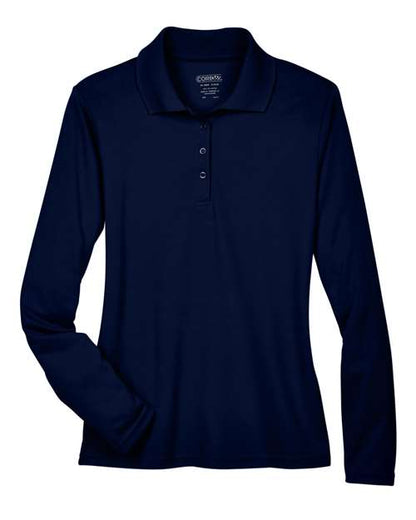 CORE365 Women's Pinnacle Performance Long Sleeve Piqué Polo - Classic Navy Front