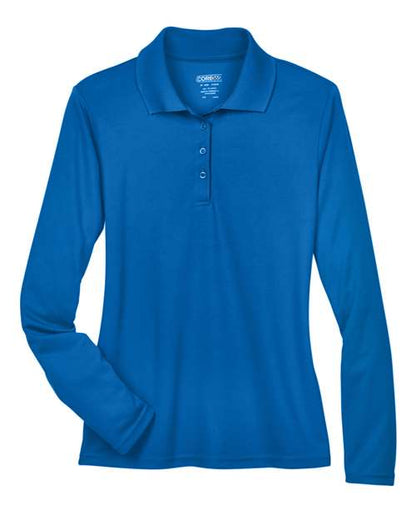 CORE365 Women's Pinnacle Performance Long Sleeve Piqué Polo - True Royal Front