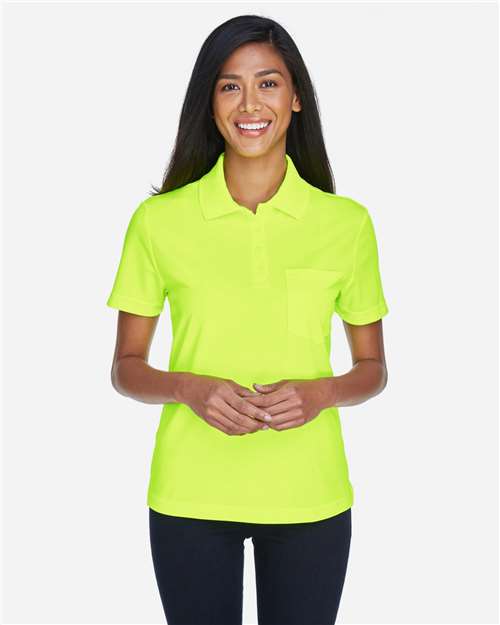 CORE365 Women's Origin Performance Piqué Polo with Pocket - Model Front