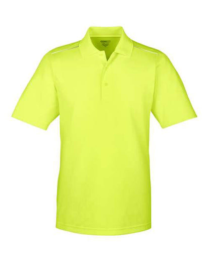 CORE365 Men's Radiant Performance Piqué Polo with Reflective Piping - Safety Yellow Front