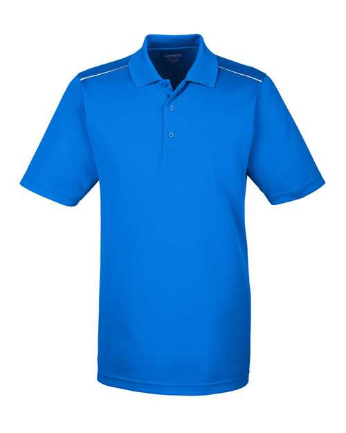 CORE365 Men's Radiant Performance Piqué Polo with Reflective Piping - True Royal Front