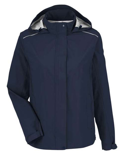 CORE365 Women's Barrier Packable Rain Jacket - Classic Navy Front