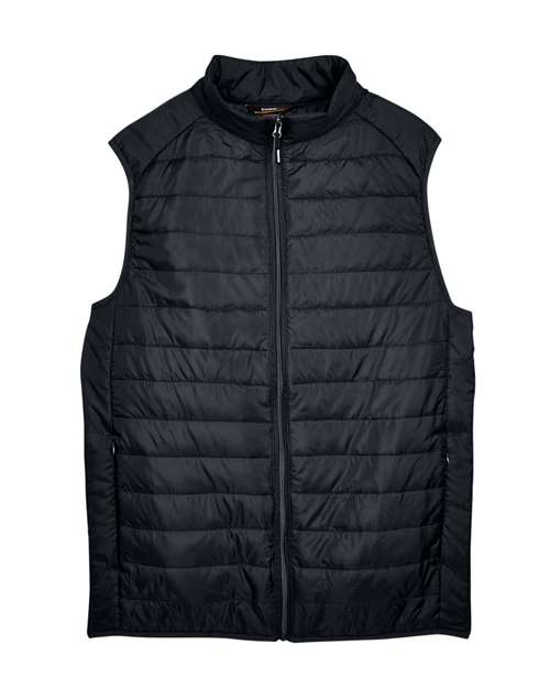 CORE365 Men's Prevail Packable Puffer Vest - Black Front