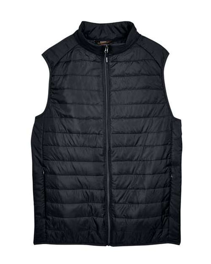 CORE365 Men's Prevail Packable Puffer Vest - Black Front