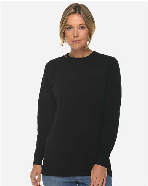 Lane Seven Unisex Heavyweight Long Sleeve Tee - Model Front