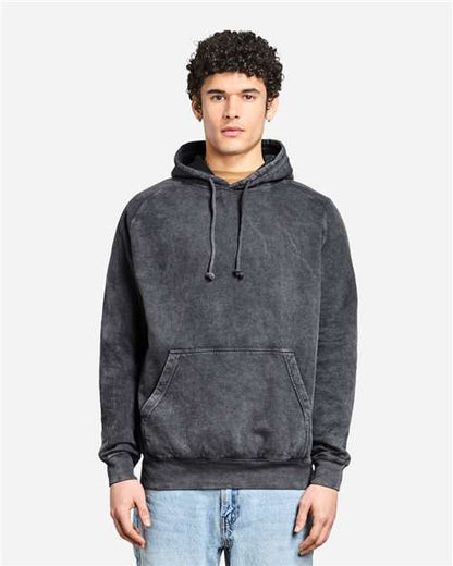 Lane Seven Unisex Vintage Raglan Hoodie Sweatshirt - Model Front