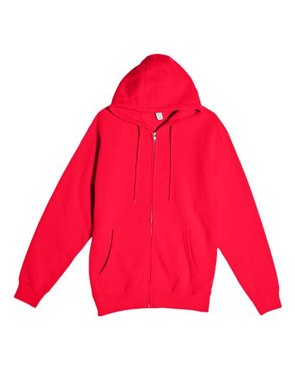 Lane Seven Unisex Premium Full-Zip Hoodie Sweatshirt - Red Front